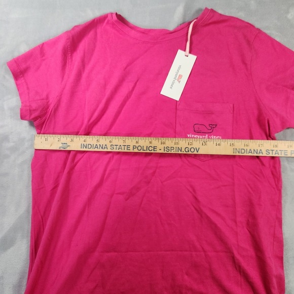 Vineyard Vines Womens Pink Vintage Whale Graphic Pocket Tee Shirt XS - Picture 3 of 6